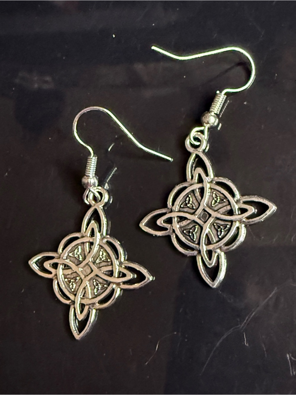 Silver TONE 
Celtic Knot Drop Earrings - Women Jewelry